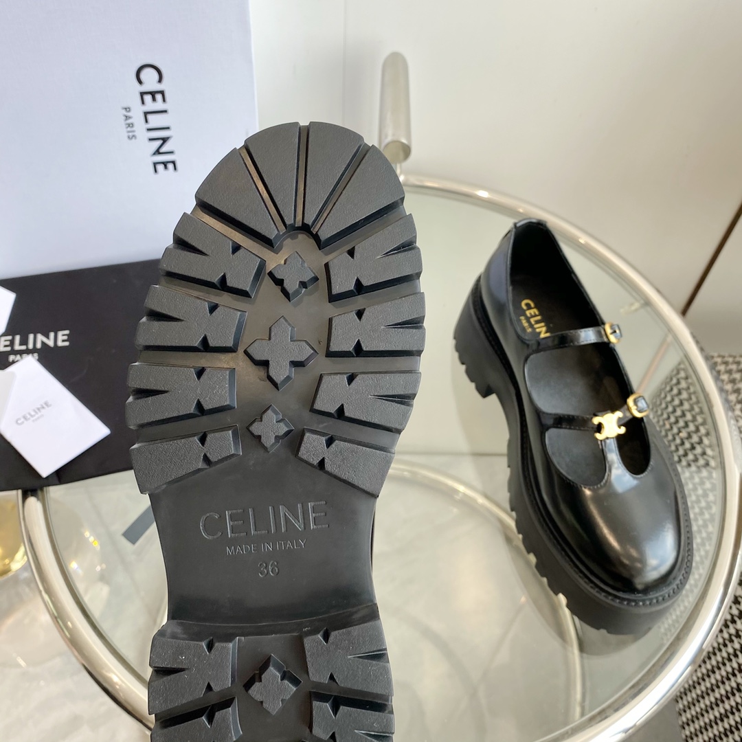 Celine Bulky Babies Triomphe In Polished Bull Black - DopestKickz