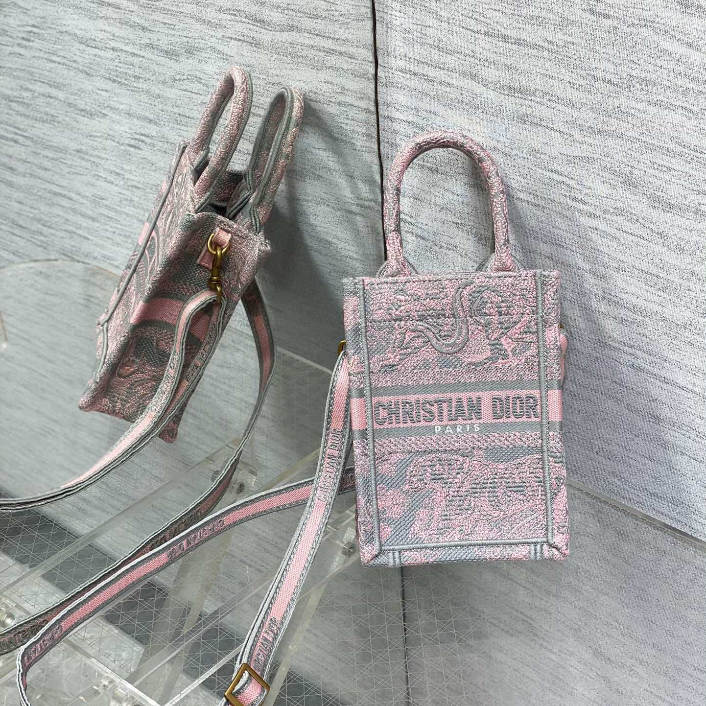 Dior Mini Dior Book Tote Phone Bag - DopestKickz