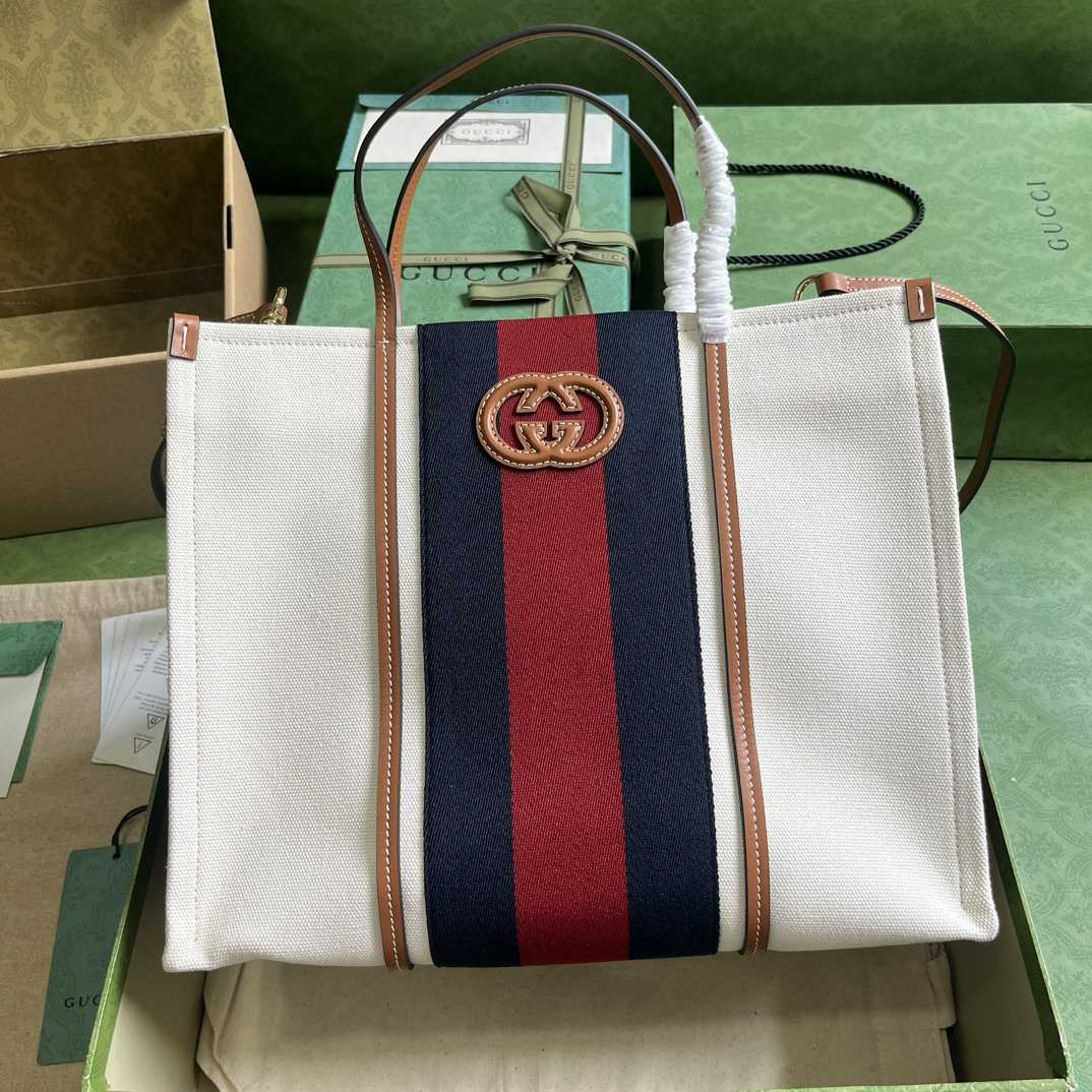 Gucci Medium Interlocking G Tote Bag (28x 34x 18.5cm) - DopestKickz