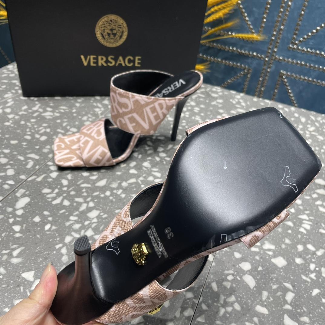 Versace Allover High Heel Mules - DopestKickz