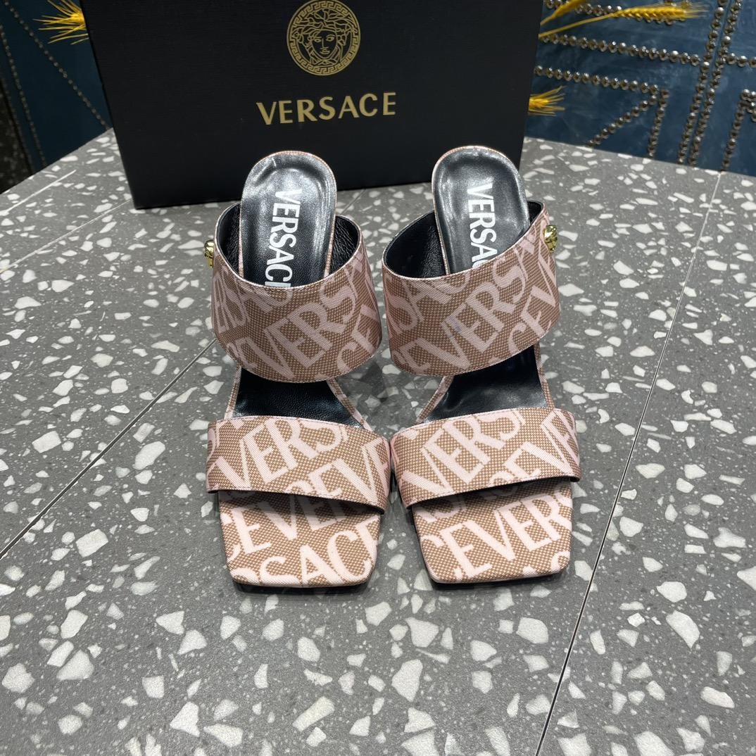 Versace Allover High Heel Mules - DopestKickz