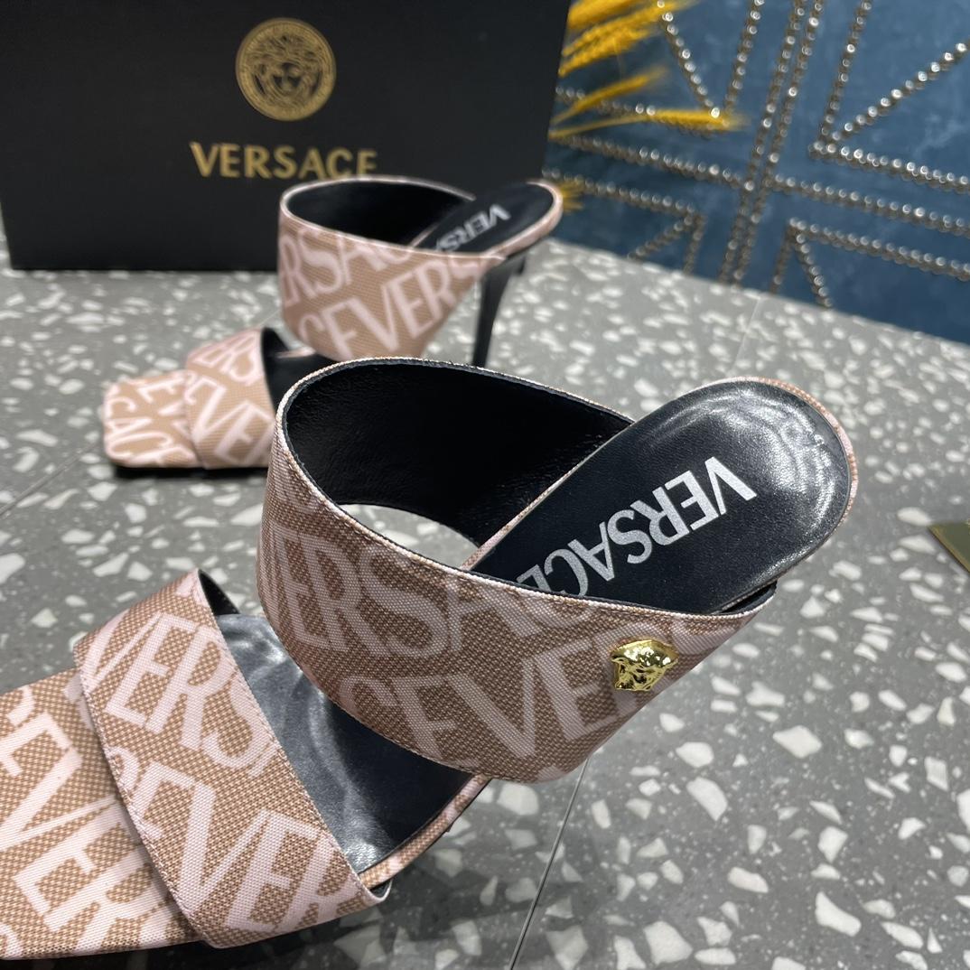 Versace Allover High Heel Mules - DopestKickz
