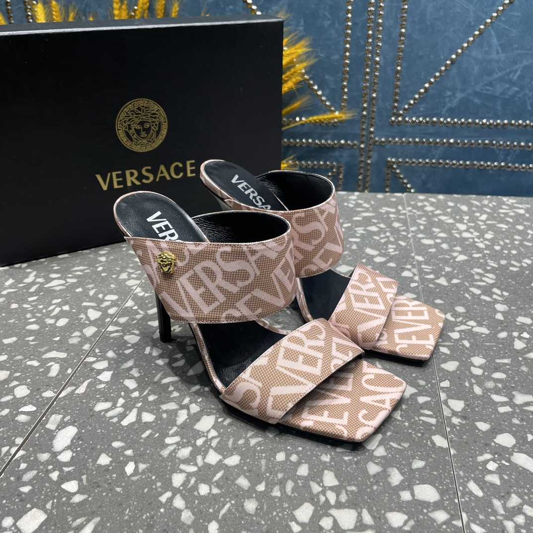 Versace Allover High Heel Mules - DopestKickz