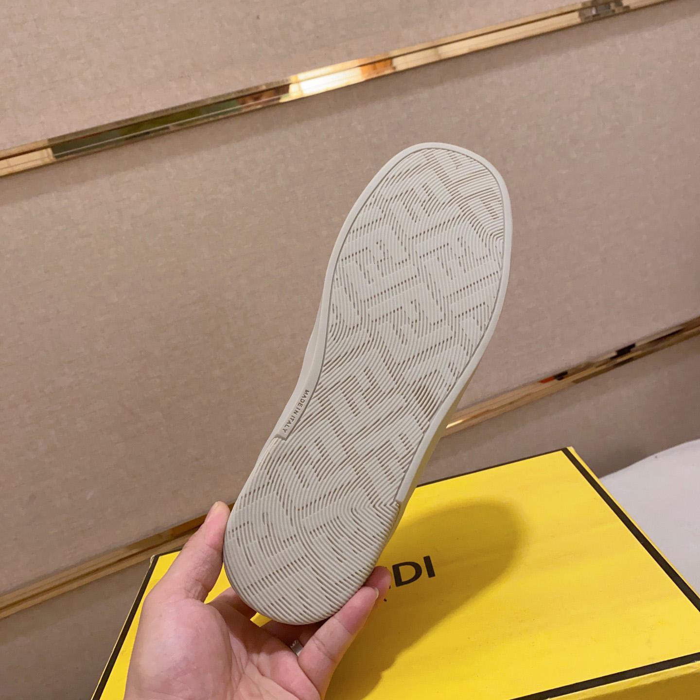 Fendi Step Beige Leather Low-tops Sneakers - DopestKickz