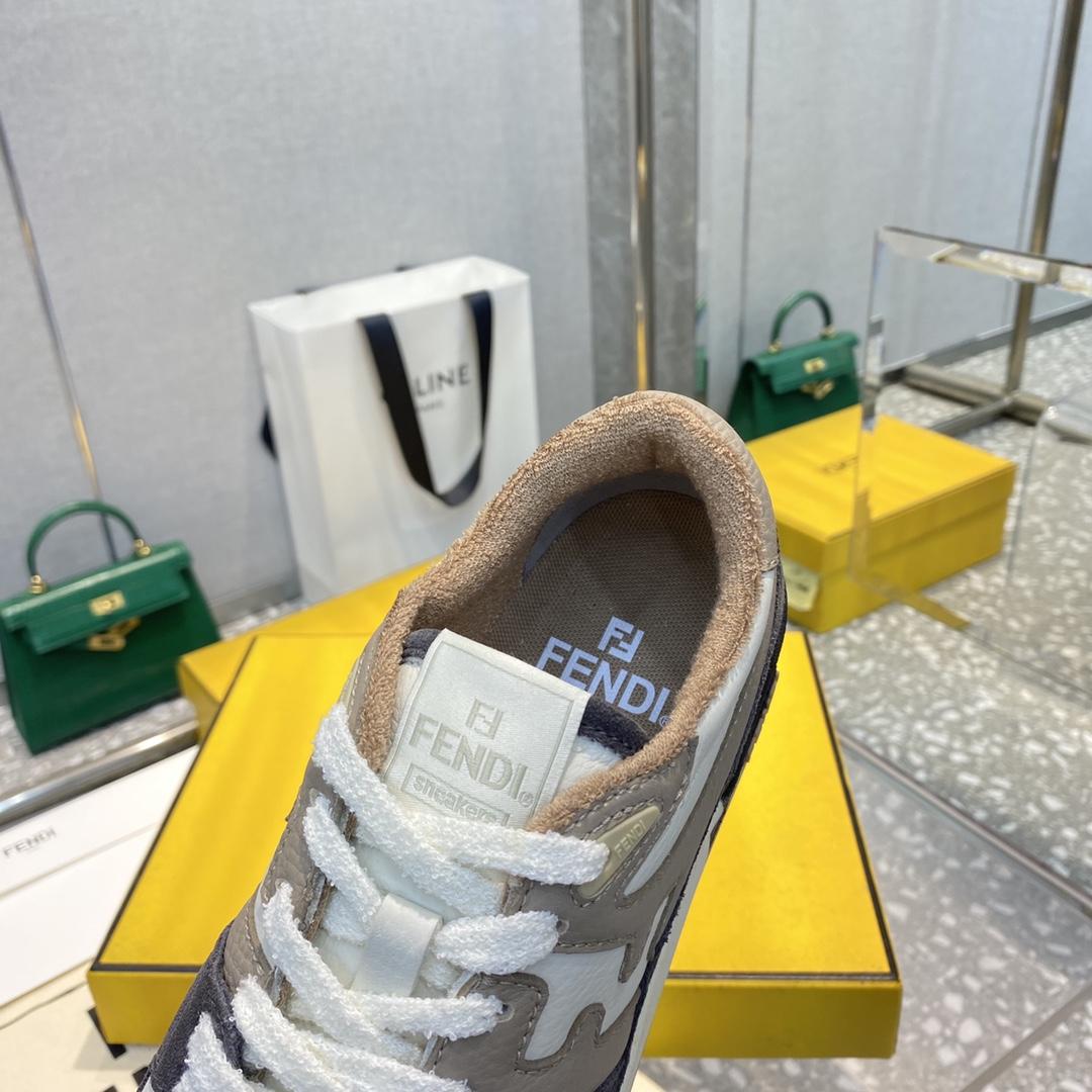 Fendi Match Gray Suede Low-tops Sneakers - DopestKickz