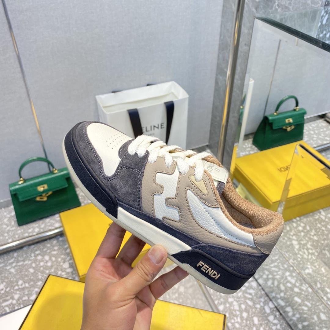 Fendi Match Gray Suede Low-tops Sneakers - DopestKickz