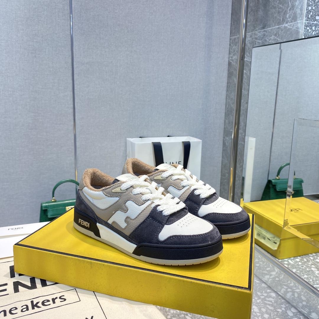 Fendi Match Gray Suede Low-tops Sneakers - DopestKickz