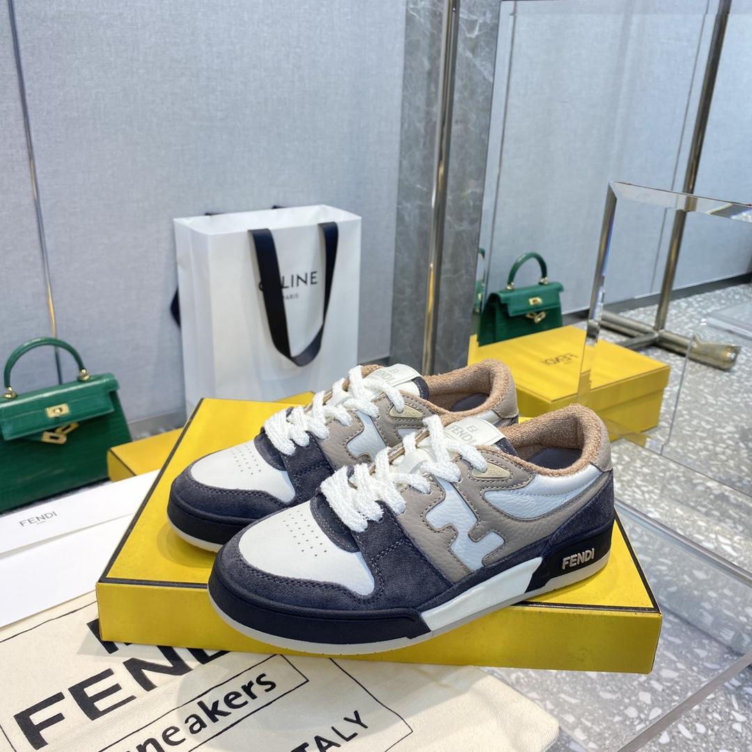 Fendi Match Gray Suede Low-tops Sneakers - DopestKickz