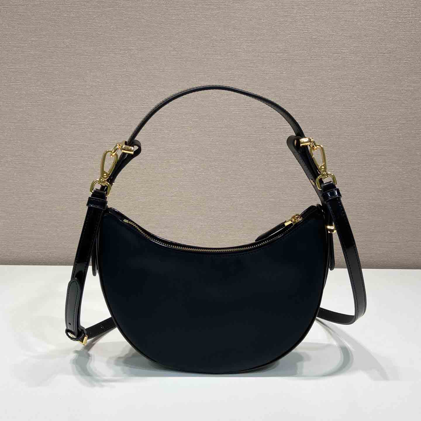 Prada Arqué Re-Nylon And Brushed Leather Shoulder Bag - DopestKickz