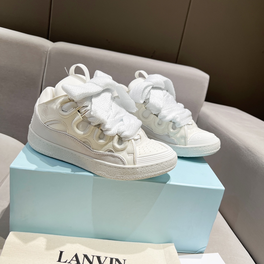 Lanvin Curb Leather Sneakers - DopestKickz