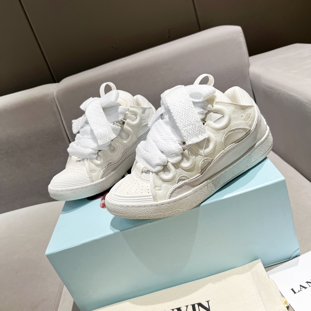 Lanvin Curb Leather Sneakers - DopestKickz