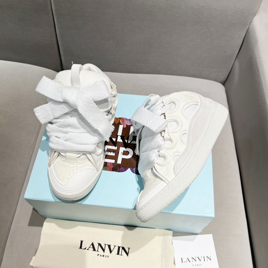 Lanvin Curb Leather Sneakers - DopestKickz