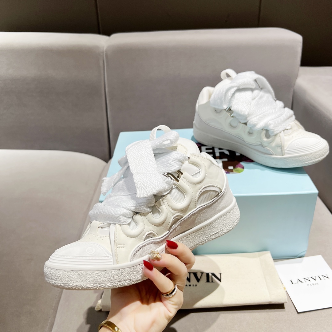 Lanvin Curb Leather Sneakers - DopestKickz