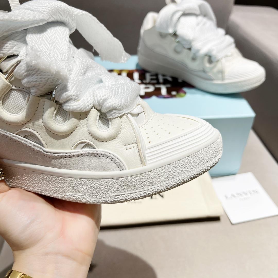 Lanvin Curb Leather Sneakers - DopestKickz