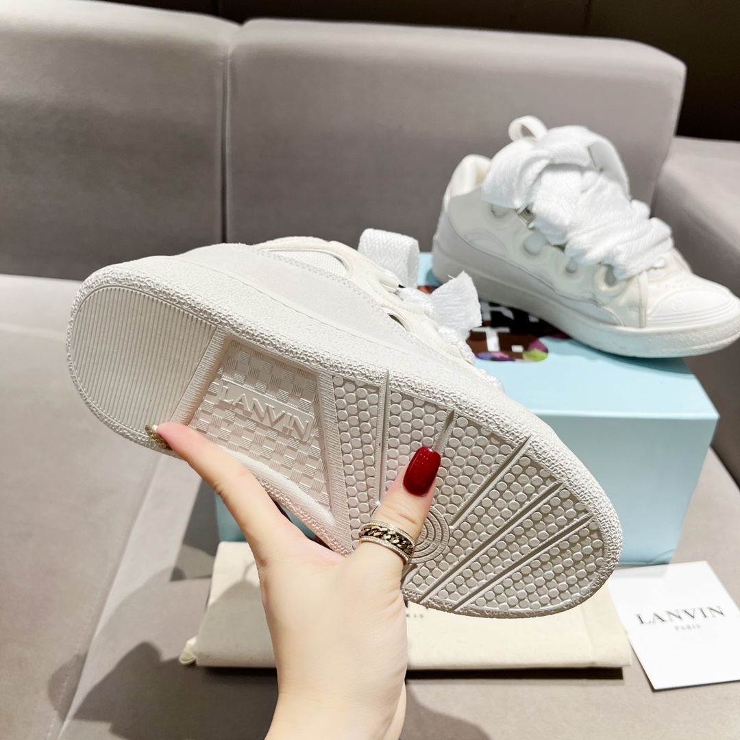 Lanvin Curb Leather Sneakers - DopestKickz