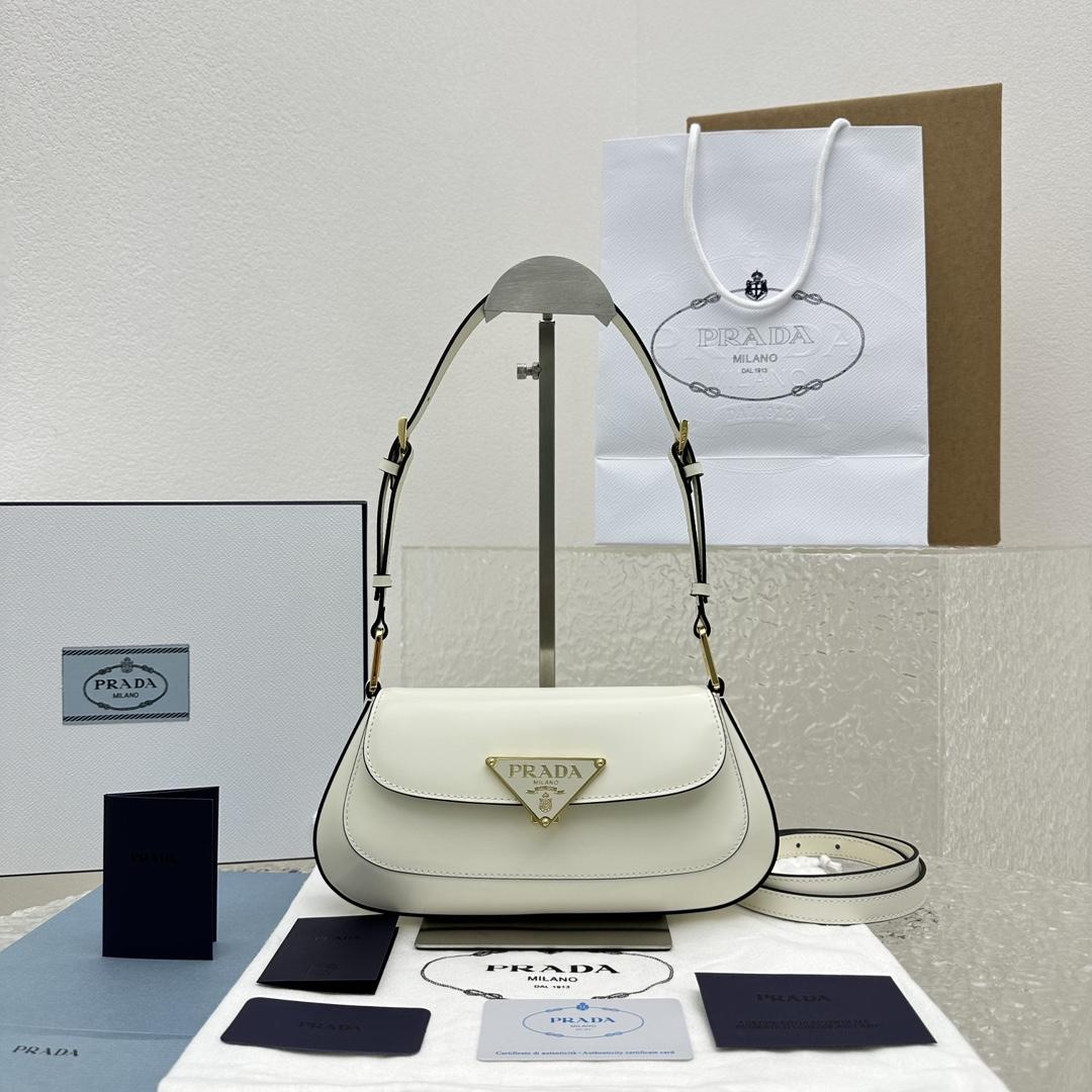 Prada Brushed Leather Shoulder Bag - DopestKickz