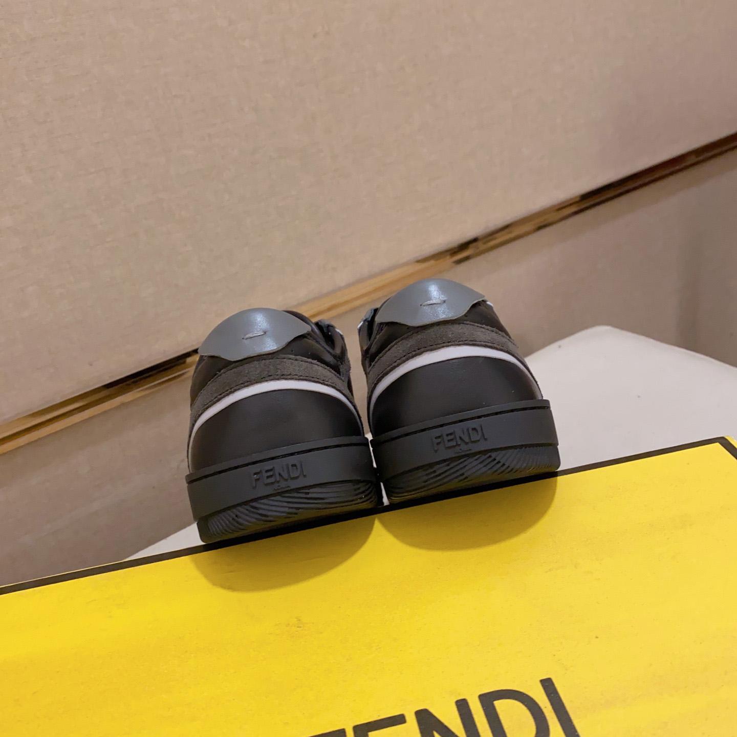 Fendi Step Black Leather Low-tops Sneakers - DopestKickz