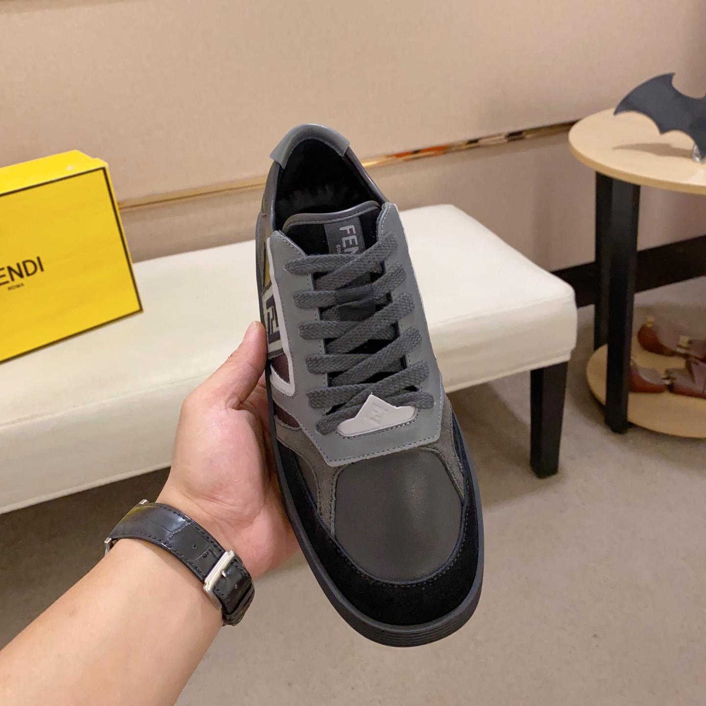 Fendi Step Black Leather Low-tops Sneakers - DopestKickz