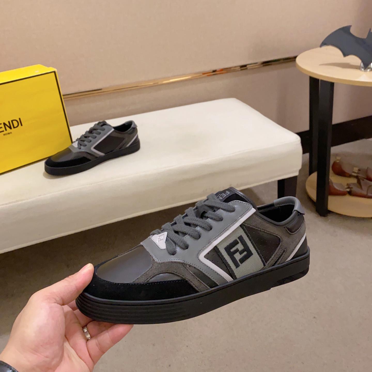 Fendi Step Black Leather Low-tops Sneakers - DopestKickz