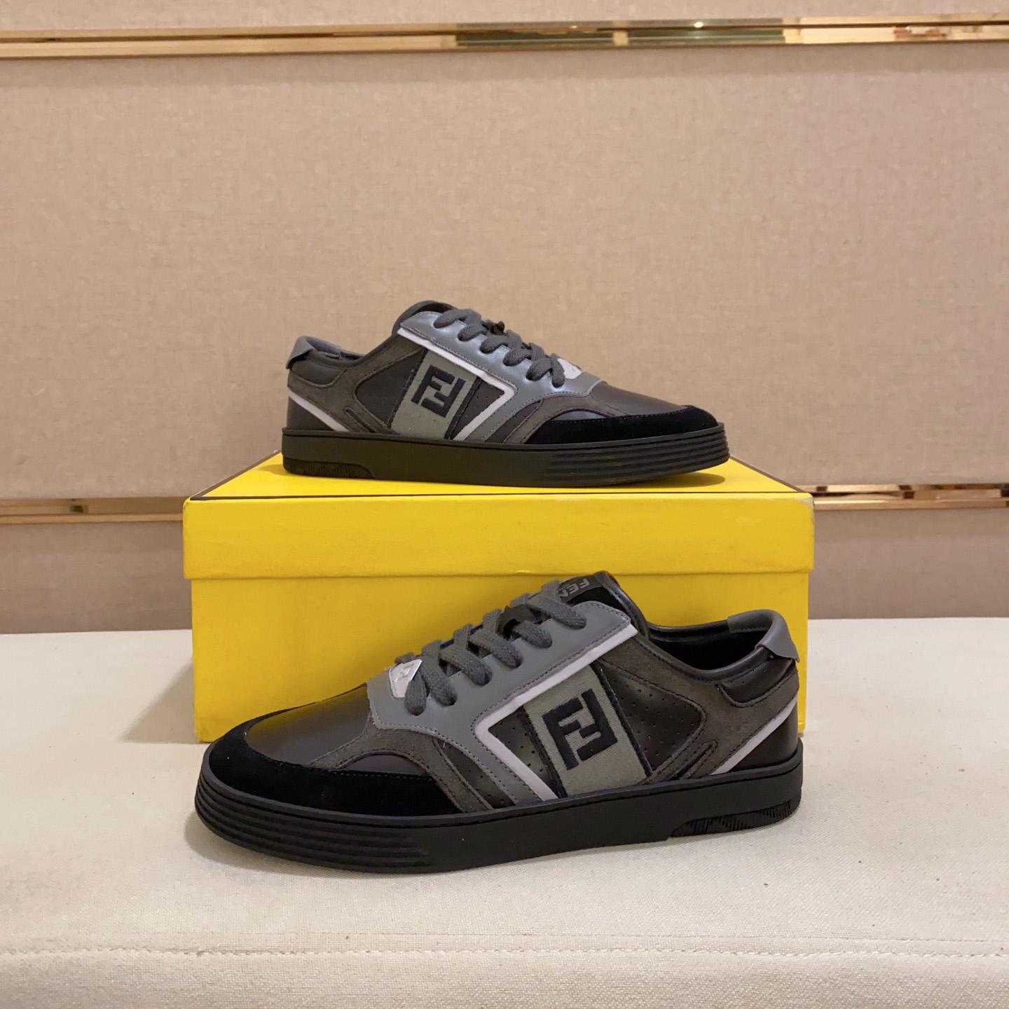 Fendi Step Black Leather Low-tops Sneakers - DopestKickz