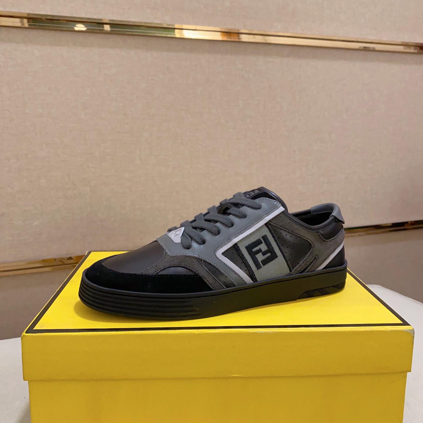 Fendi Step Black Leather Low-tops Sneakers - DopestKickz