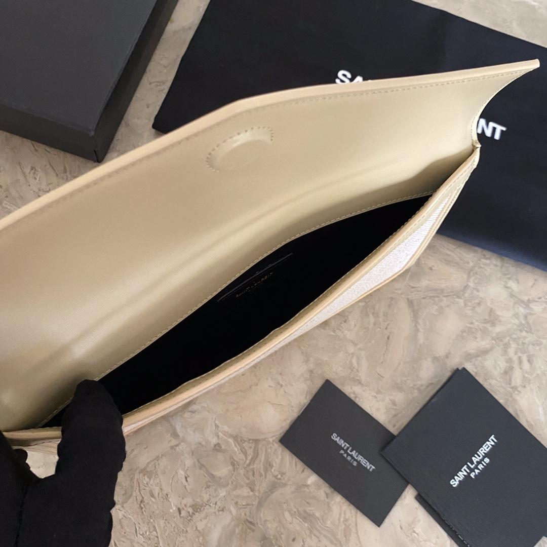 Saint Laurent Uptown Leather-trimmed Raffia Pouch (27-16-2cm) - DopestKickz