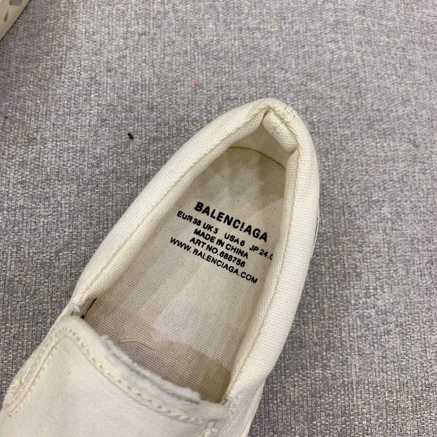 Balenciaga Paris Slip On Graffiti Sneaker In White  - DopestKickz