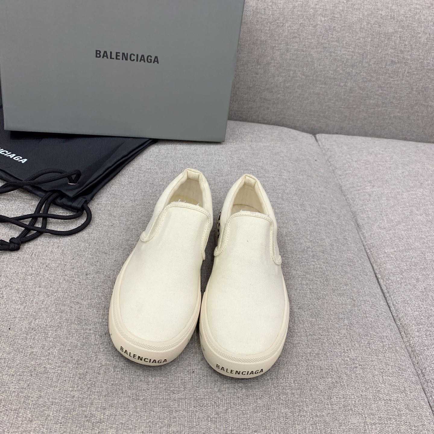 Balenciaga Paris Slip On Graffiti Sneaker In White  - DopestKickz