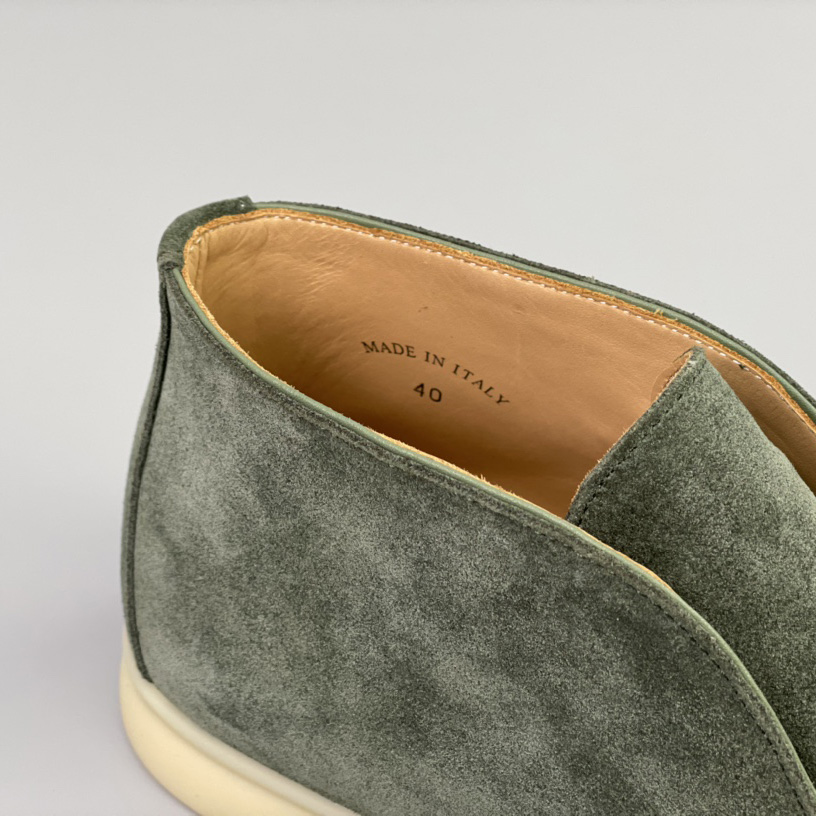 Loro Piana White Sole Summer Walk Loafers In Caviar - DopestKickz