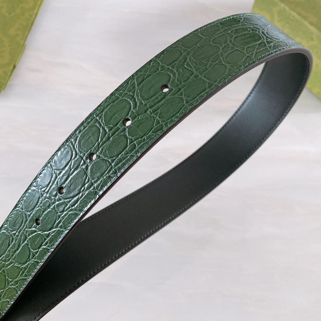 Gucci GG Marmont Caiman belt With Shiny Buckle - DopestKickz