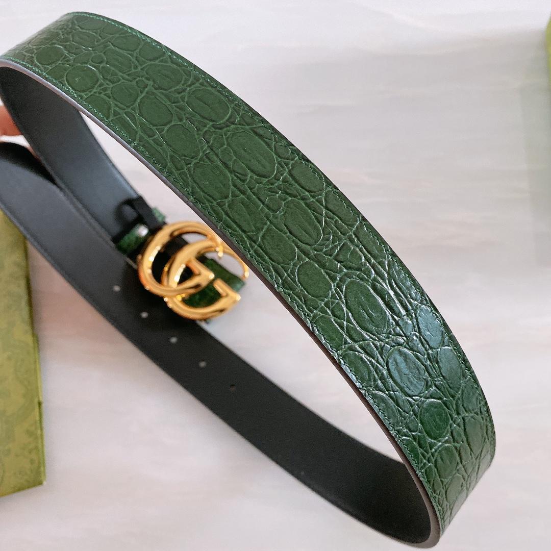 Gucci GG Marmont Caiman belt With Shiny Buckle - DopestKickz