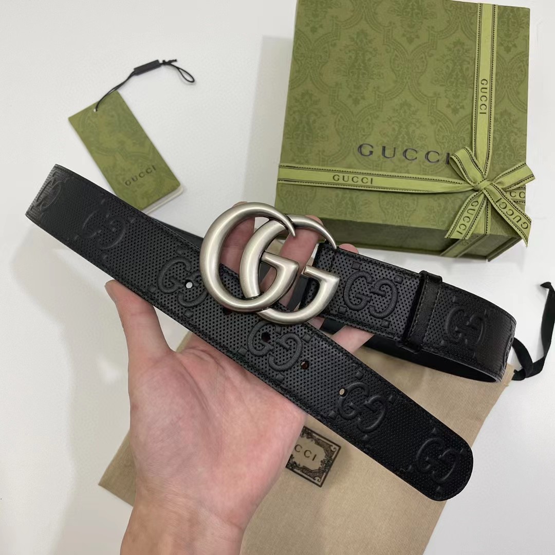 Gucci Leather Belt With Maxi GG - DopestKickz