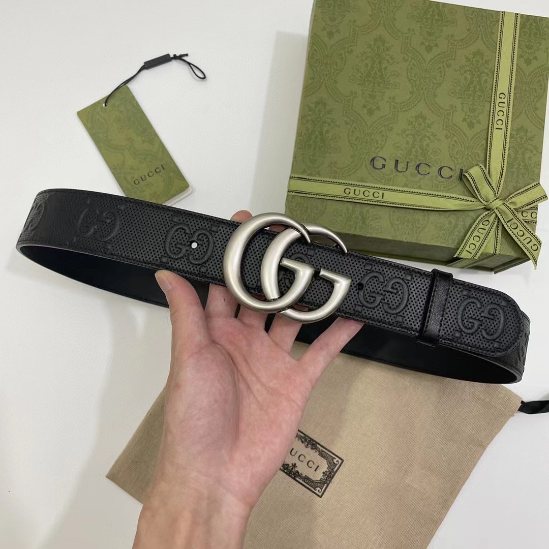 Gucci Leather Belt With Maxi GG - DopestKickz