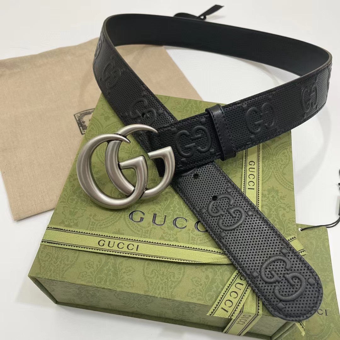 Gucci Leather Belt With Maxi GG - DopestKickz