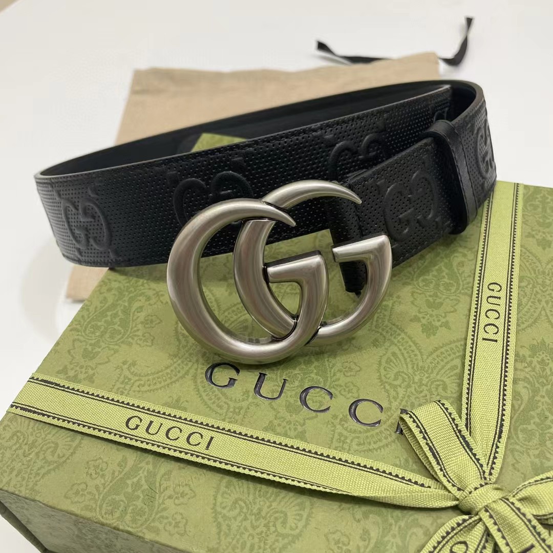 Gucci Leather Belt With Maxi GG - DopestKickz