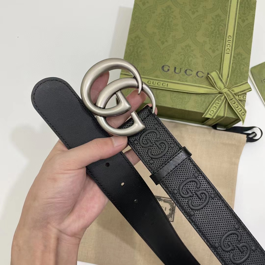 Gucci Leather Belt With Maxi GG - DopestKickz