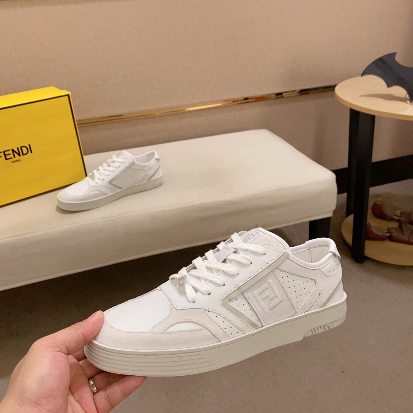 Fendi Step White Leather Low-tops Sneakers - DopestKickz