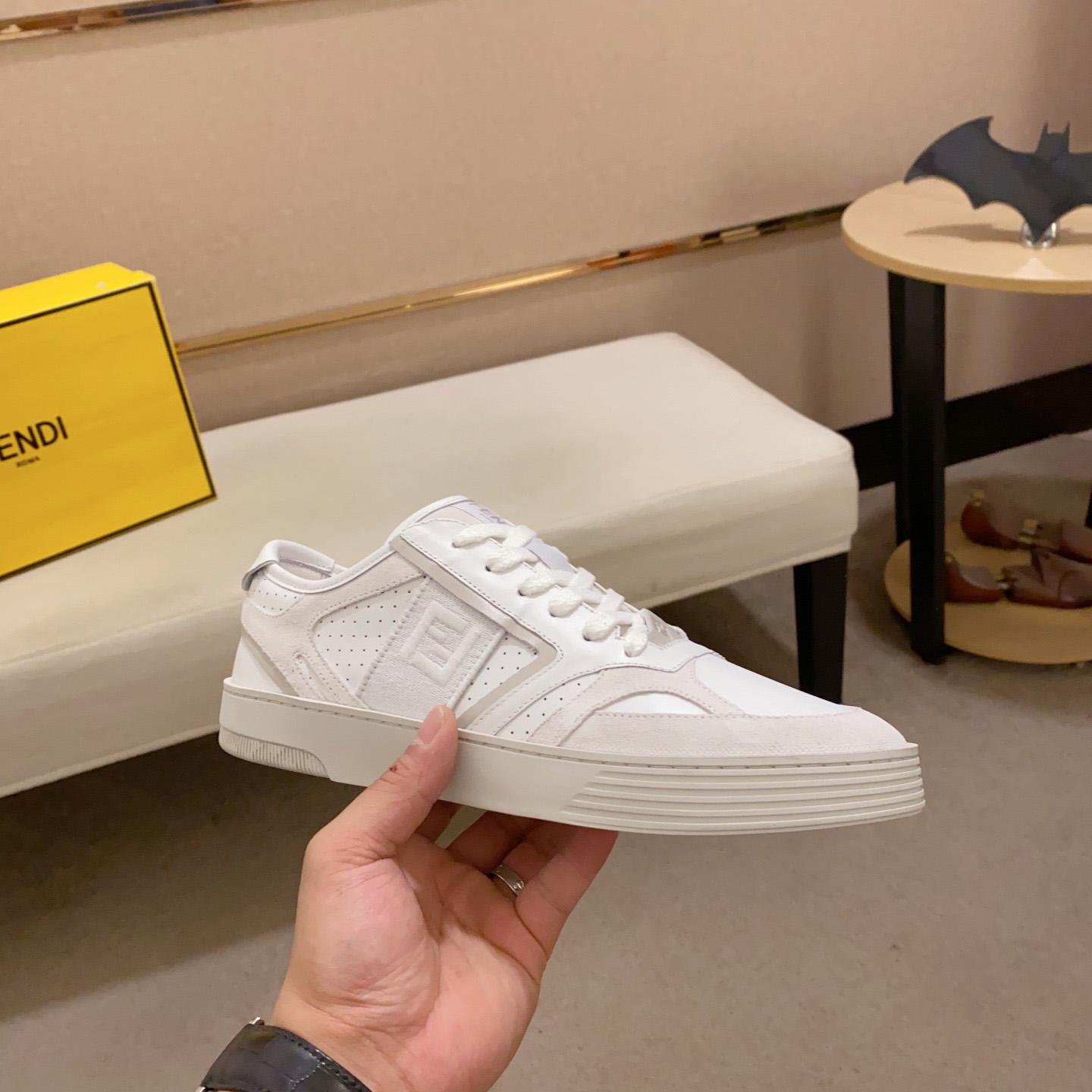 Fendi Step White Leather Low-tops Sneakers - DopestKickz