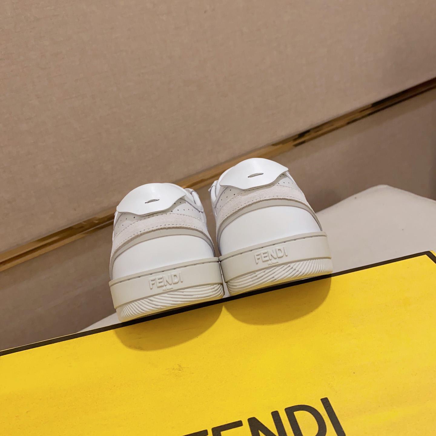 Fendi Step White Leather Low-tops Sneakers - DopestKickz