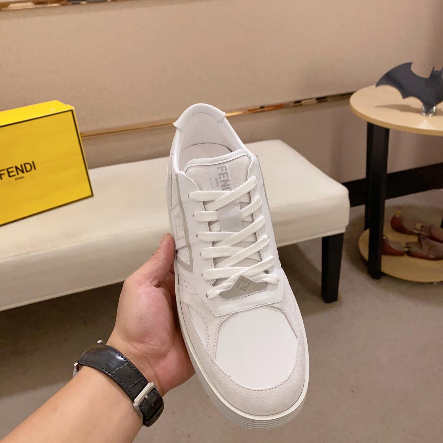 Fendi Step White Leather Low-tops Sneakers - DopestKickz