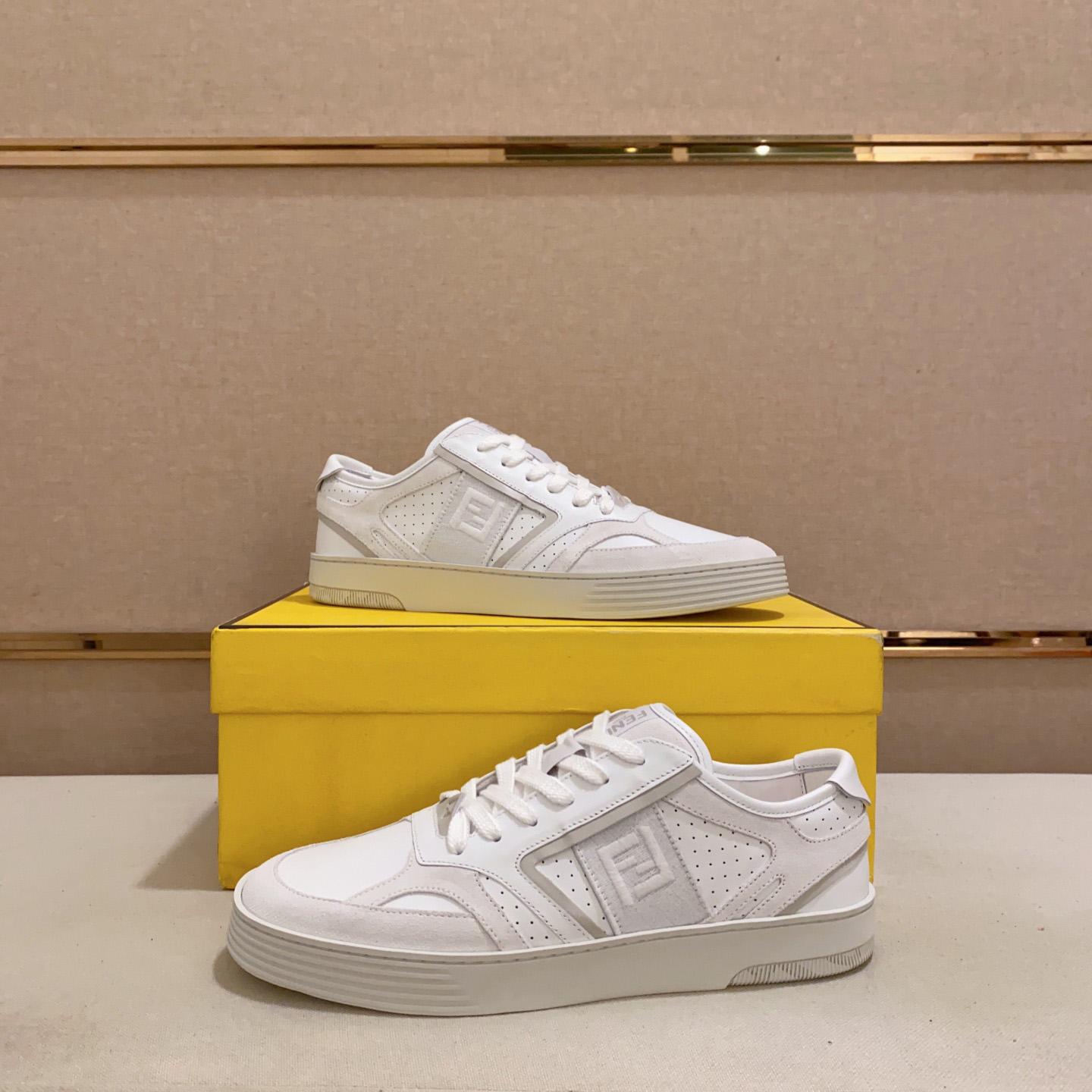 Fendi Step White Leather Low-tops Sneakers - DopestKickz