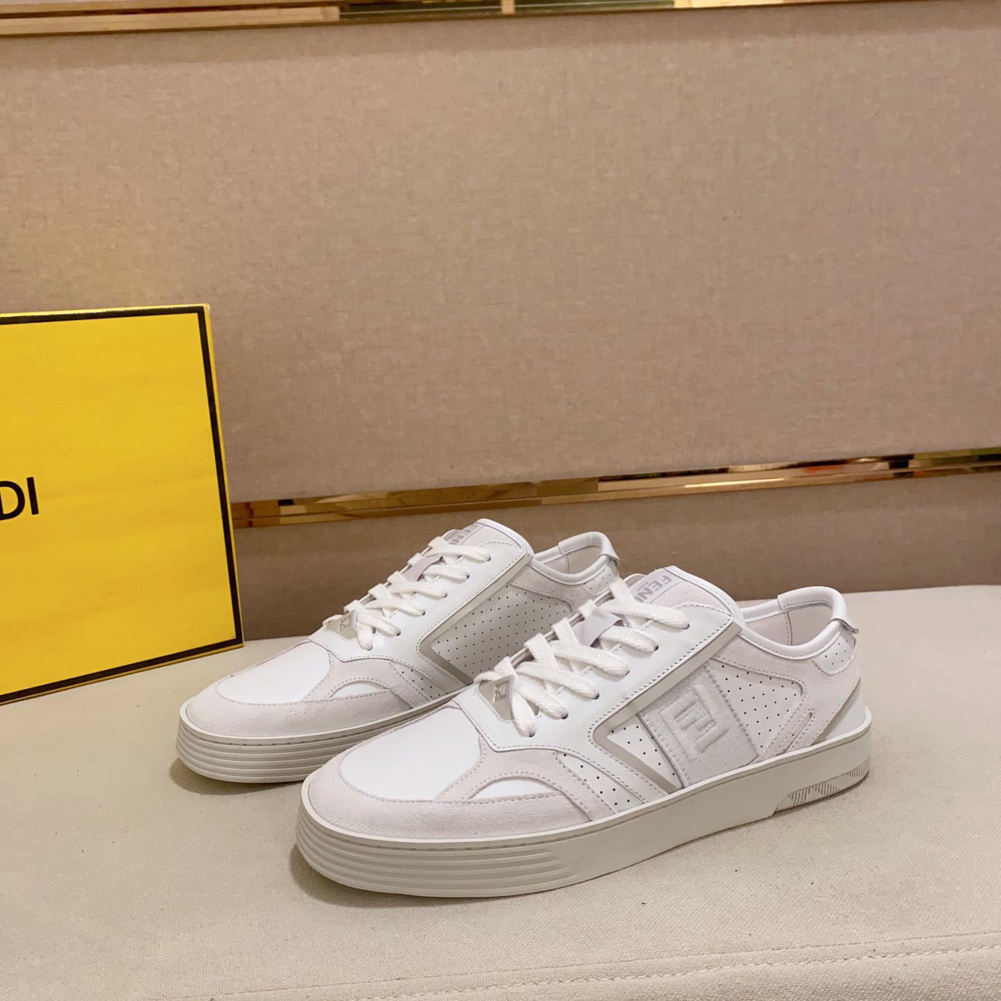 Fendi Step White Leather Low-tops Sneakers - DopestKickz