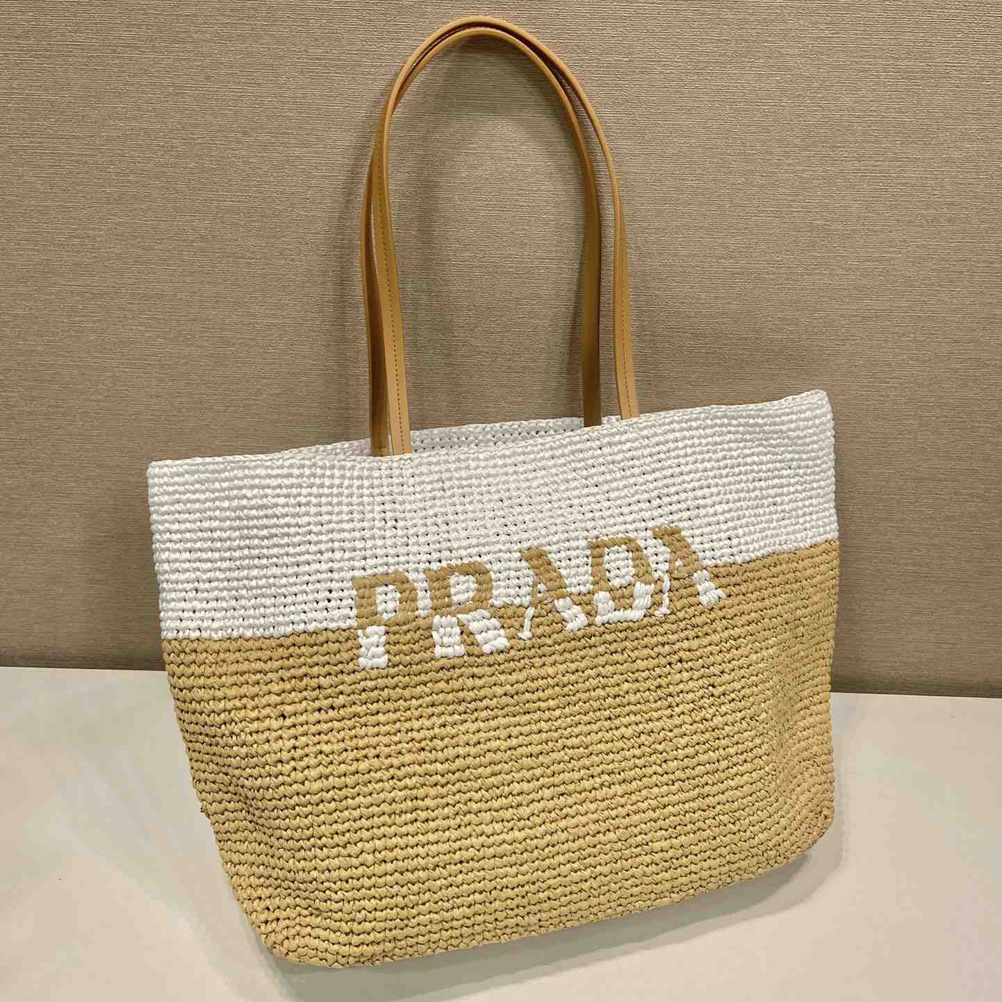 Prada Raffia And Leather Tote Bag - DopestKickz