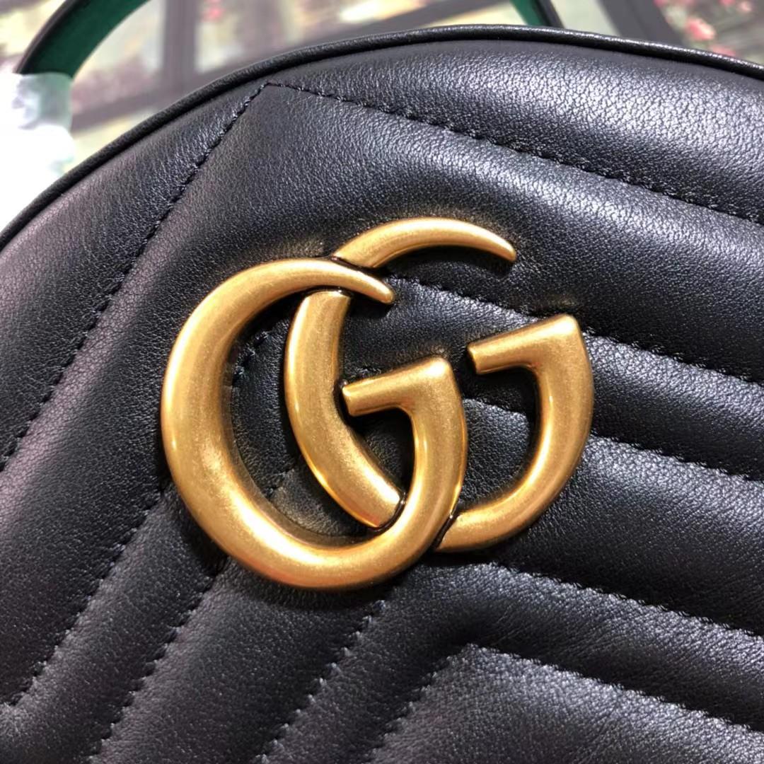 Gucci GG Marmont Leather Backpack (22-5-26cm)   476671 - DopestKickz