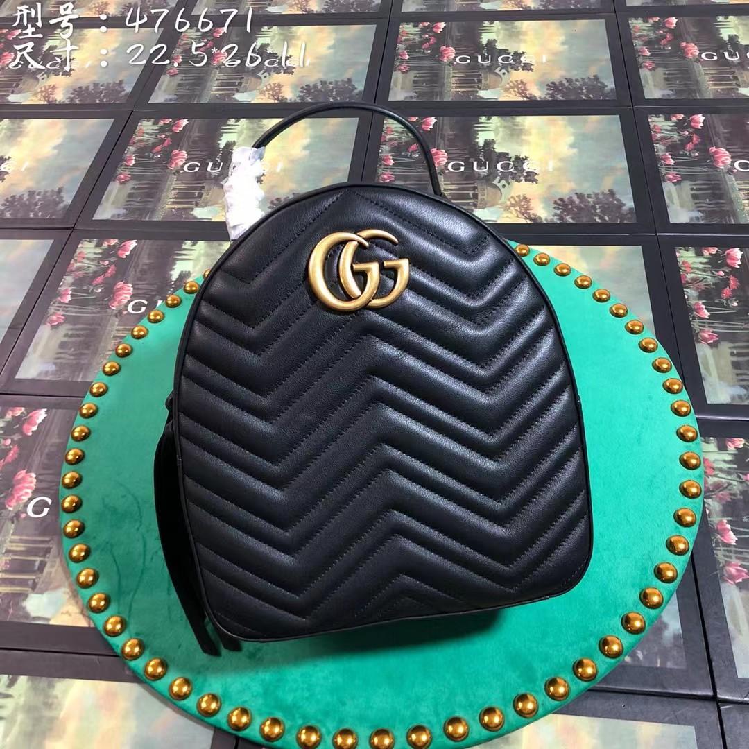 Gucci GG Marmont Leather Backpack (22-5-26cm)   476671 - DopestKickz