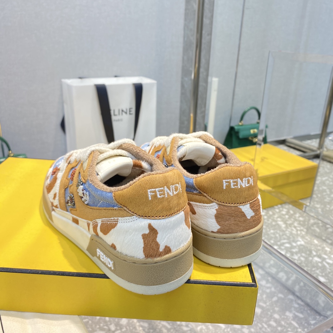Fendi Match Blue Denim Low-tops Sneakers - DopestKickz
