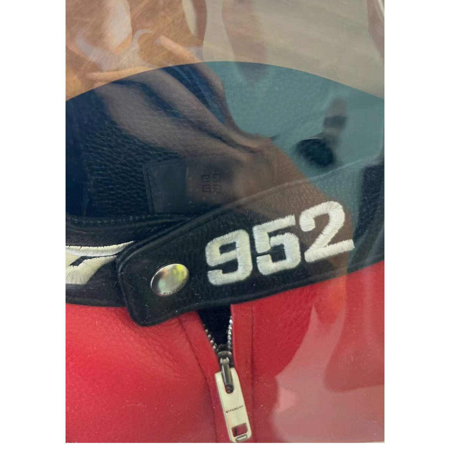 Givenchy Men's Red 4g Motif Biker Jacket - DopestKickz