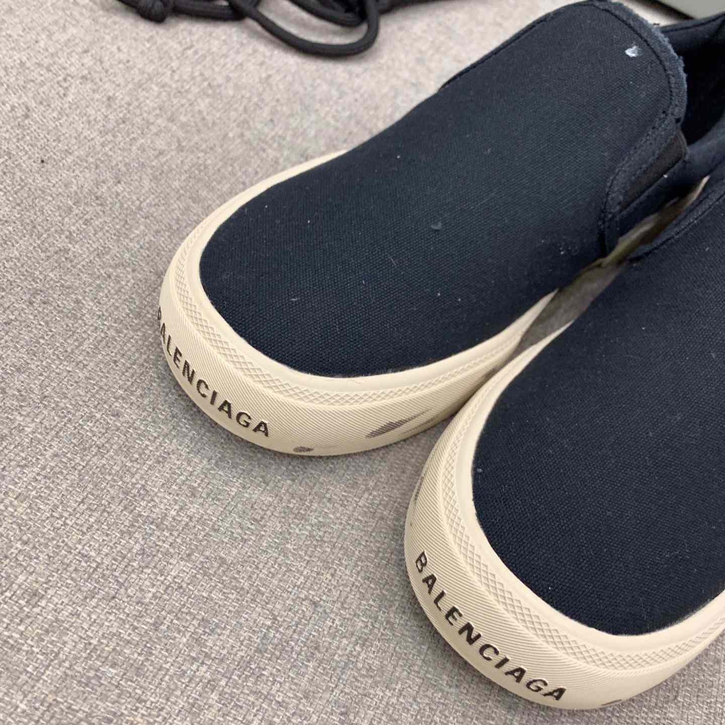 Balenciaga Paris Slip On Graffiti Sneaker In Black - DopestKickz