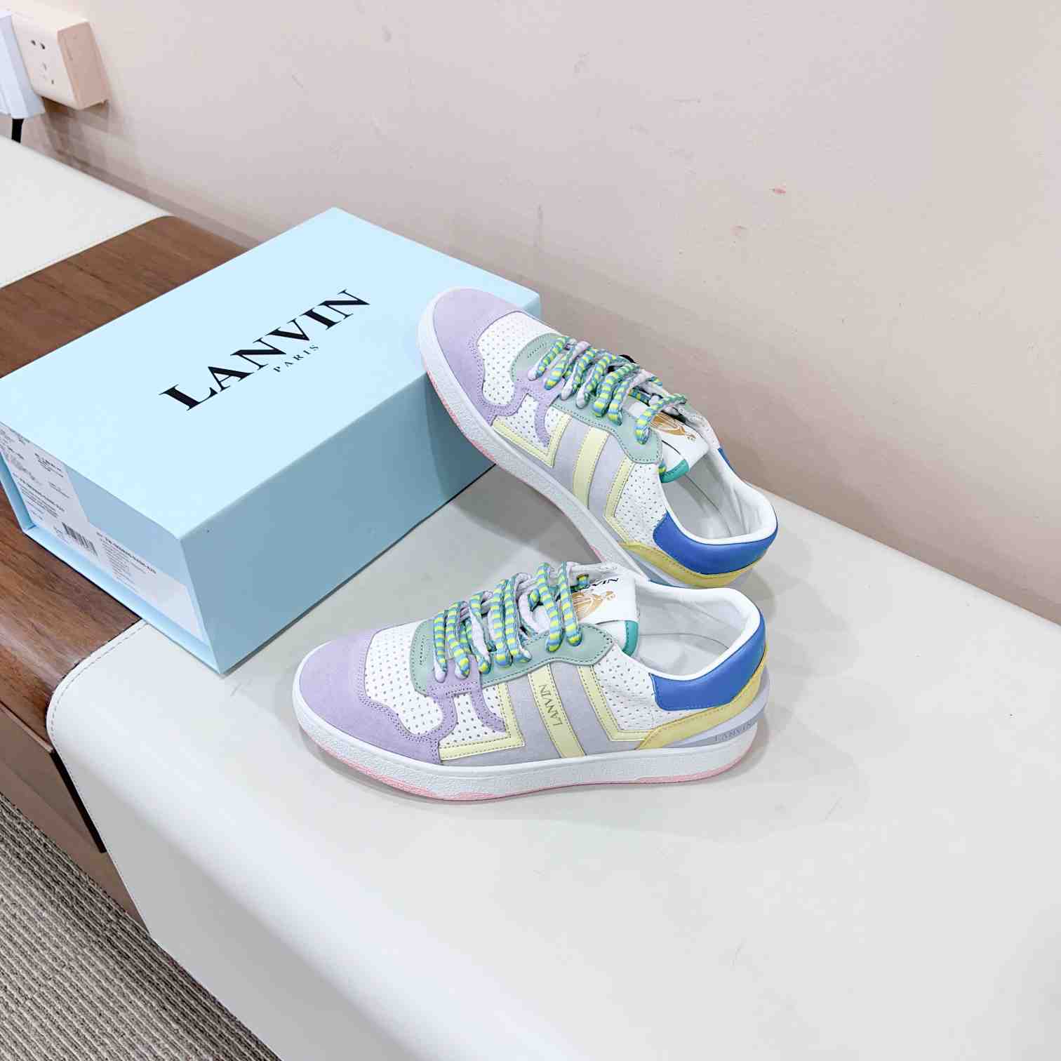 Lanvin Clay Colour-block Sneakers - DopestKickz