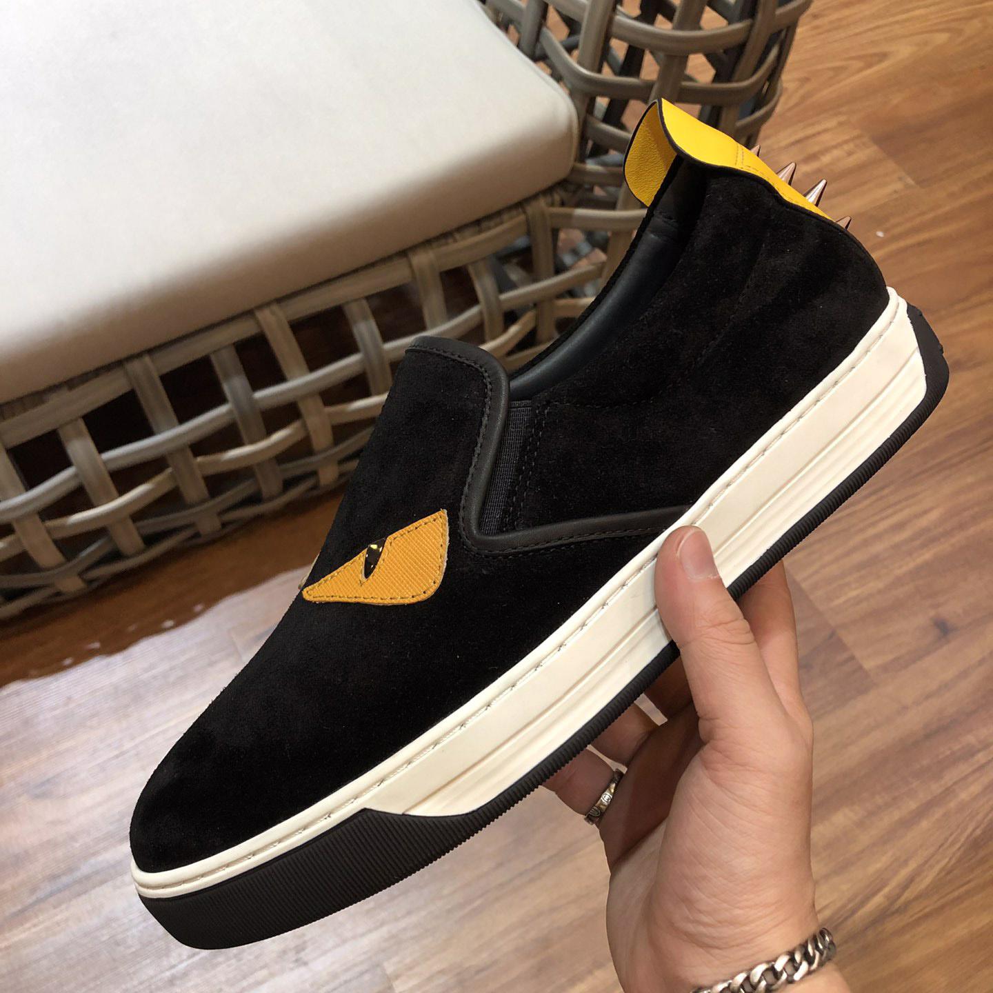 Fendi Men's Black Loafer Monster Eyes - DopestKickz